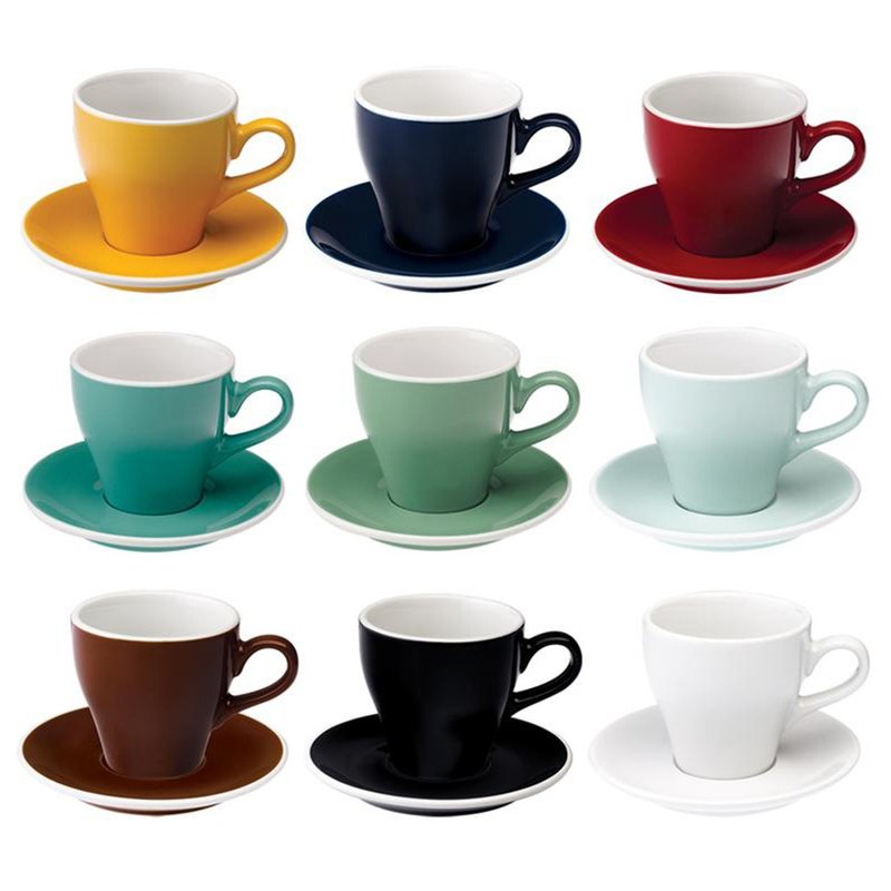 LOVERAMICS | Tulip Series - Latte Cup & Plate Set 280ml (Multi-color optional) - Cups - Porcelain 