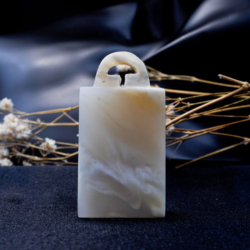 客製化手工印章-|老撾石印鈕-2.8 x 1.6 CM|手工篆刻印章 - 印章/印台 - 石頭 