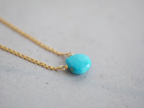 14KGF Sleeping beauty turquoise necklace