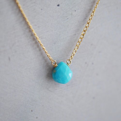 14KGF Sleeping beauty turquoise necklace