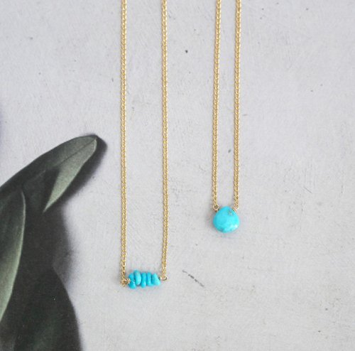 14KGF Sleeping beauty turquoise necklace