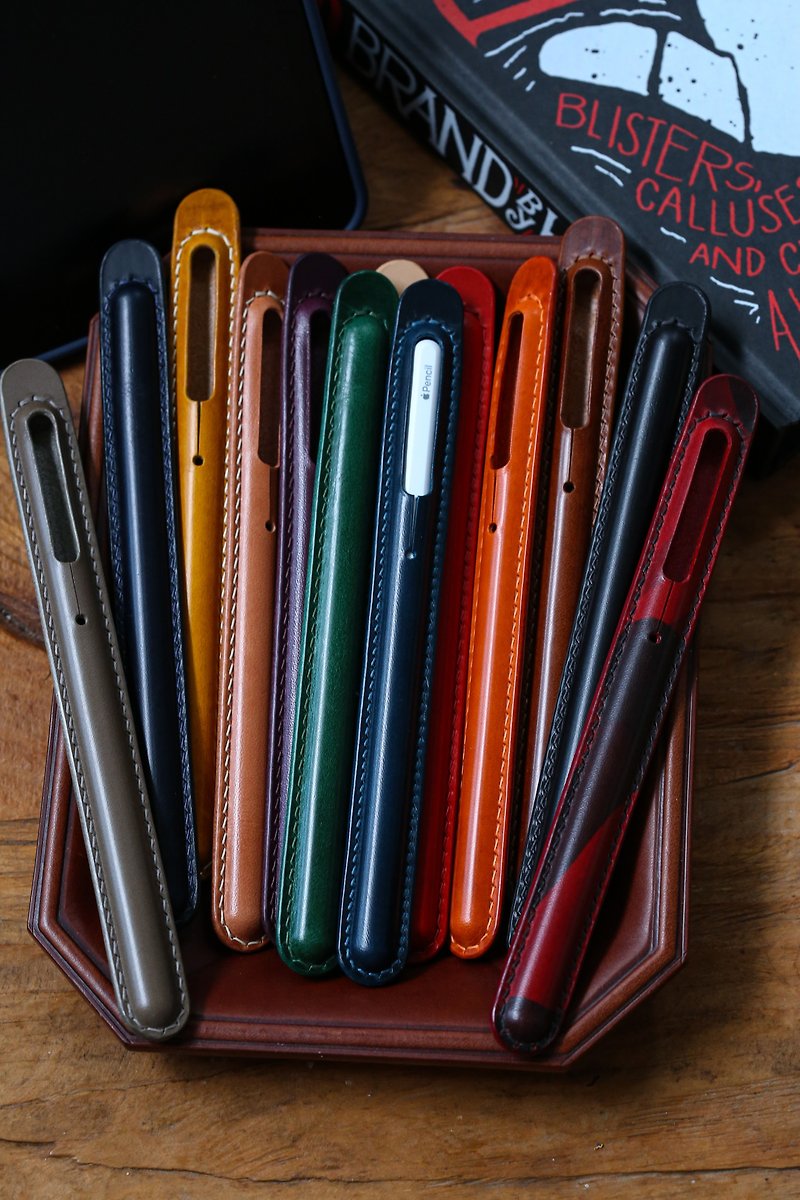 Apple pencil pen case ipencil leather protective sleeve ipad pen first generation second generation anti-lost bag pen holder - แกดเจ็ต - หนังแท้ 