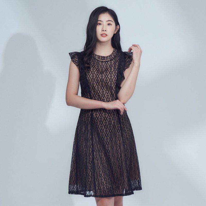 【MEDUSA】華麗金鍊黑小禮服 (M-XL) | 小禮服 禮服洋裝 連身裙 - 禮服/小禮服 - 其他人造纖維 黑色