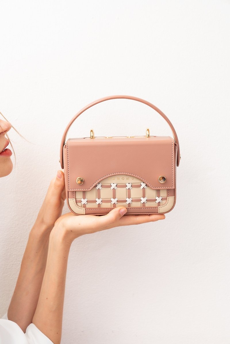 KONOMU || RAJI - Rose Tea || Crossbody Bag || Hand Bag - Handbags & Totes - Genuine Leather Pink