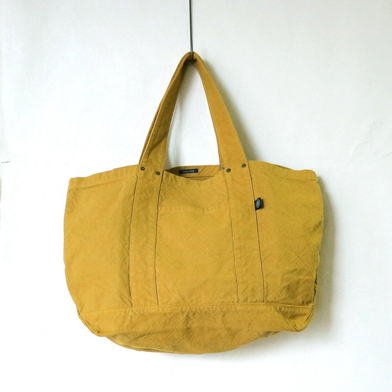 NEW Standard Tote [Mustard] (VC-26) - กระเป๋าถือ - ผ้าฝ้าย/ผ้าลินิน สีส้ม