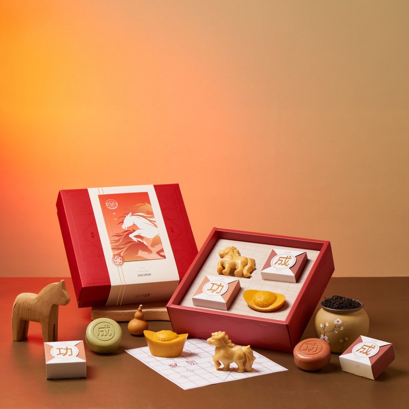 Gallop to Success Lunar New Year Gift Box - Zodiac Horse Soap / Success Character Soap / Gold Ingot Soap / Recommended Four-Piece Gift Set - สบู่ - พืช/ดอกไม้ 