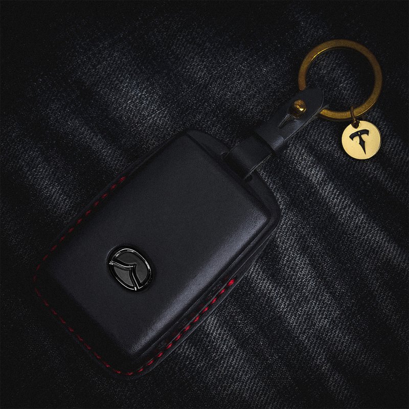 [Spot version] Mazda Mazda Mazda3 Mazda6 car key bag key leather case - Keychains - Genuine Leather Black