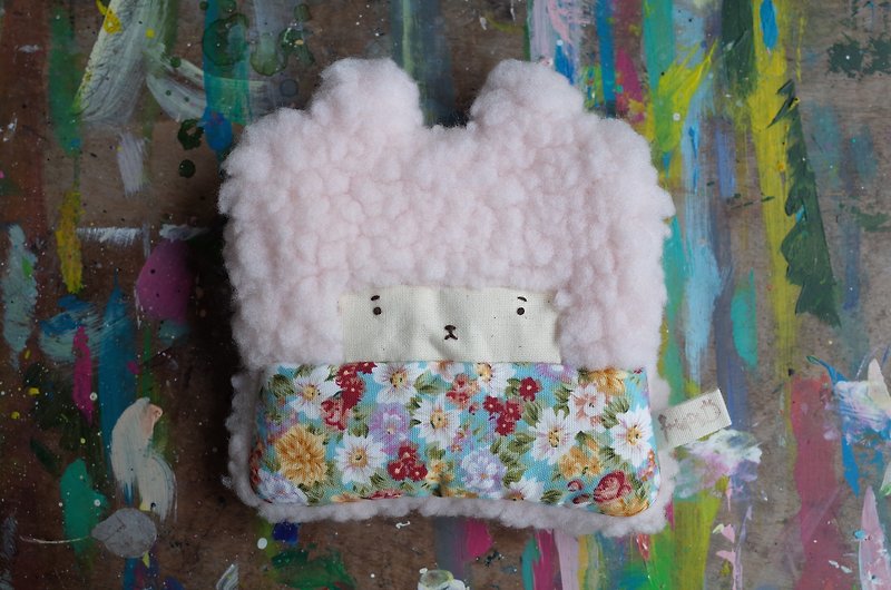 Duo rabbit rabbit coin purse - pink hair -148 blue sky small daisies