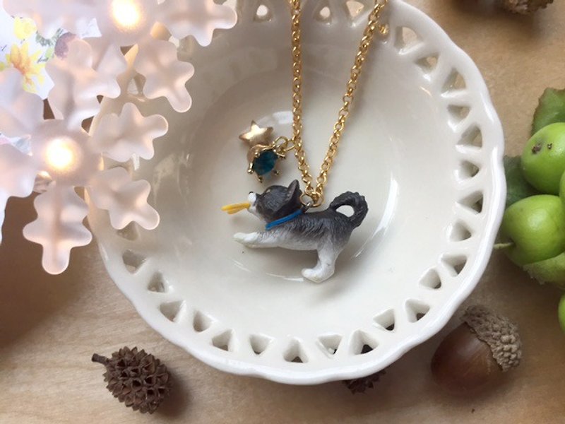 Zoe's forest Puppy Star Game Necklace - สร้อยคอ - โลหะ 