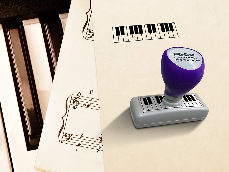 Self ink stamp for Piano chord, fingering and music theory, Music stamp. - Stamps & Stamp Pads - Plastic Black