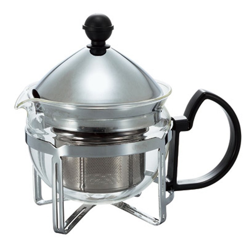 HARIO New Tea King Flower Teapot 300/CHAN-2SV - Teapots & Teacups - Glass Silver