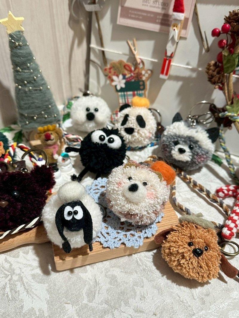 手機掛繩-動物毛絨球 台北手作 - 手機配件 - 其他材質 粉紅色