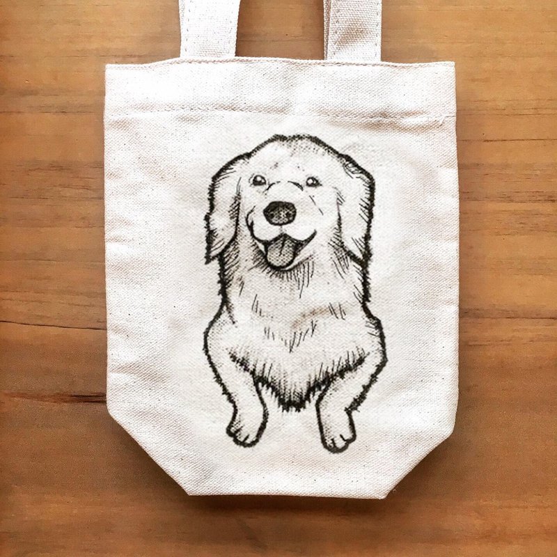 Pet sketching, Customized hand-painted canvas bag - กระเป๋าถือ - ผ้าฝ้าย/ผ้าลินิน ขาว