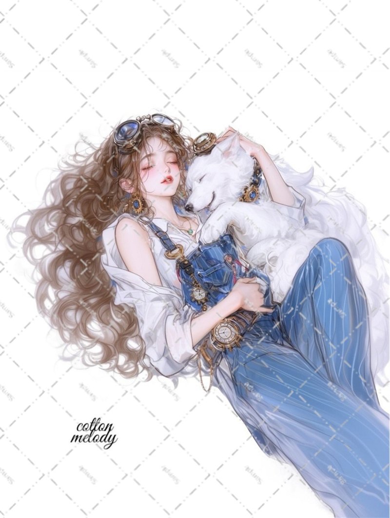 original sticker no.7377 人物ステッカー オリジナルステッカー 人物ステッカー 女の子ステッカー オリジナル人物ステッカー - 貼紙 - 紙 