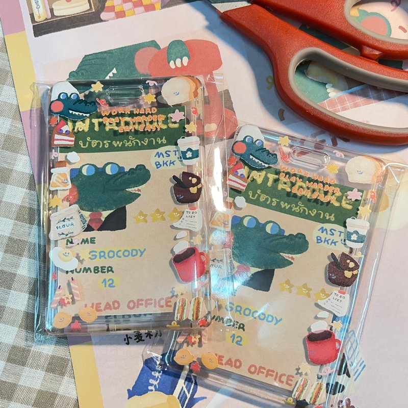 Bakery Cardholder - ที่ใส่บัตรพนักงานลายเบเกอร์รี่ - ที่ใส่บัตรคล้องคอ - อะคริลิค หลากหลายสี