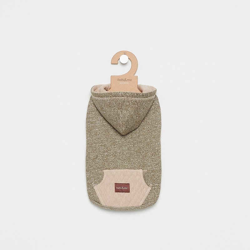 [Tail and me] pet clothes hooded diamond pocket top green khaki - Clothing & Accessories - Cotton & Hemp 