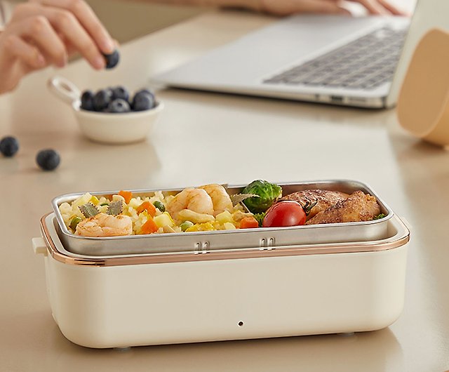 304 stainless steel plug-in water-free heated insulated lunch box without  adding water food container electric heated lunch box