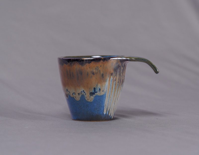 Shanlan stacked cup-liquid gold blue - Cups - Pottery Gold