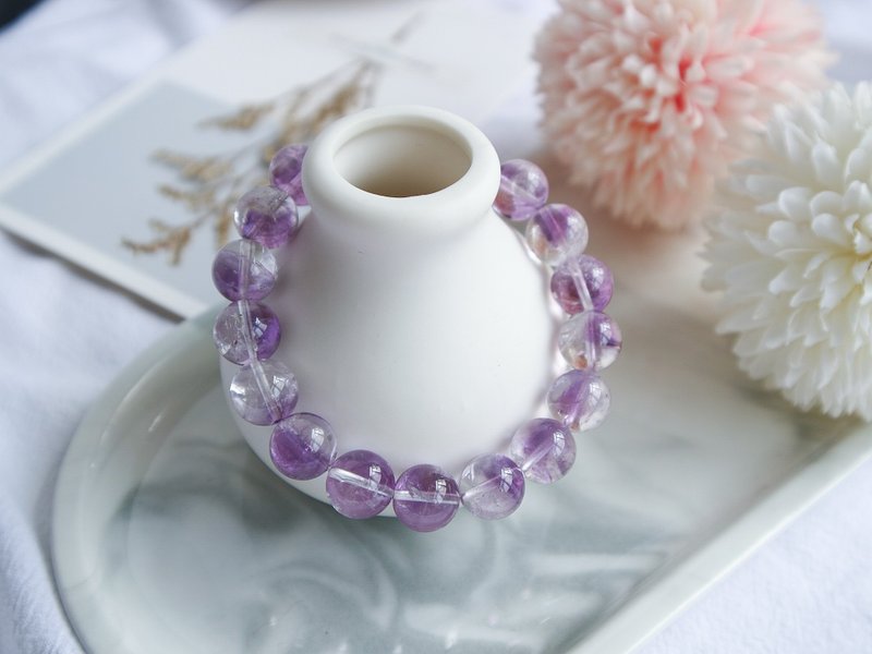 11mm天然透體金字塔紫晶手鍊 - 手鍊/手環 - 水晶 紫色