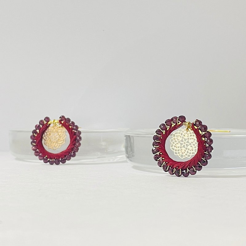 Elegant beauty small and lightweight earrings - Earrings & Clip-ons - Thread Purple