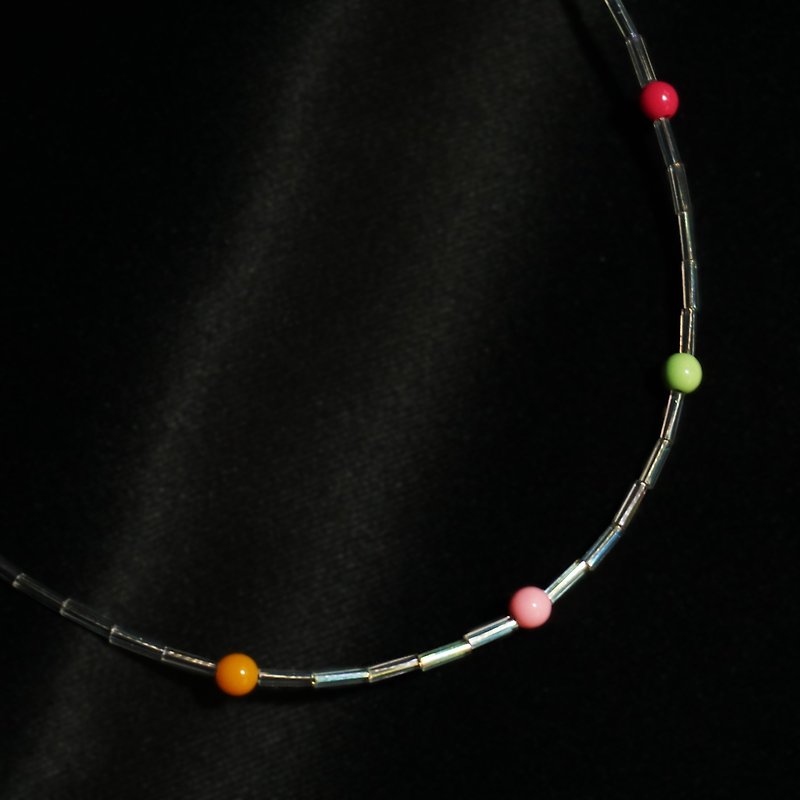 EUREKA 06 / Handmade Beaded Necklace/ Transparent Tube/ Colorful Beads - สร้อยคอ - พลาสติก หลากหลายสี