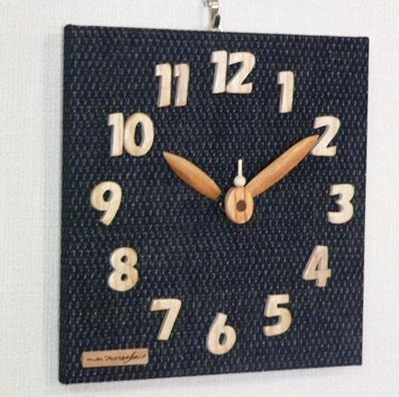 布時計 *久留米絣(藍染) - 時計 - 木製 