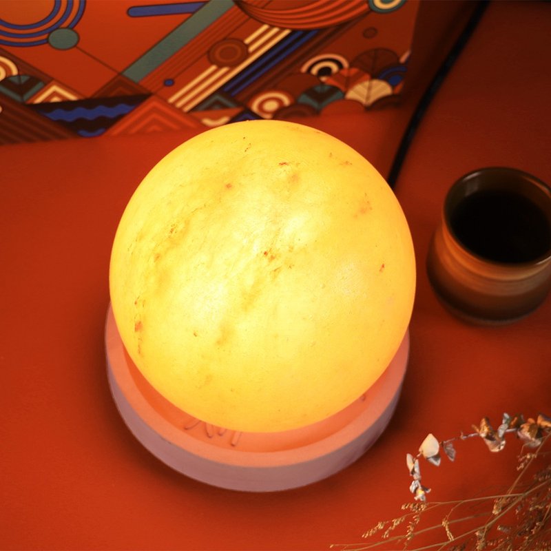 Water mold I 6-inch rose ball I Water mold base I Lucky and lucky I Home delivery only I Salt lamp - Lighting - Other Materials Yellow