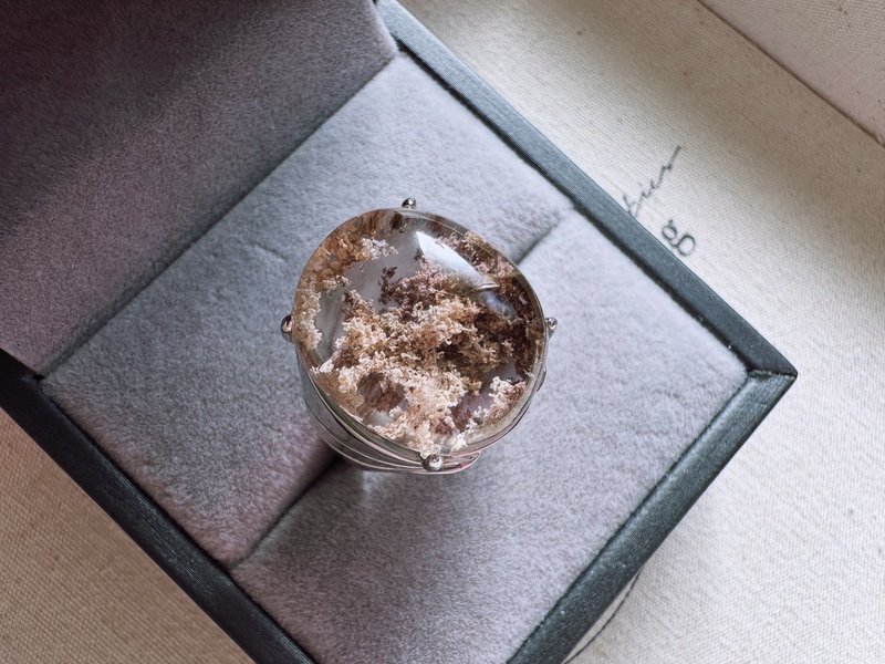 粉幽靈水晶銀戒 - 戒指 - 水晶 