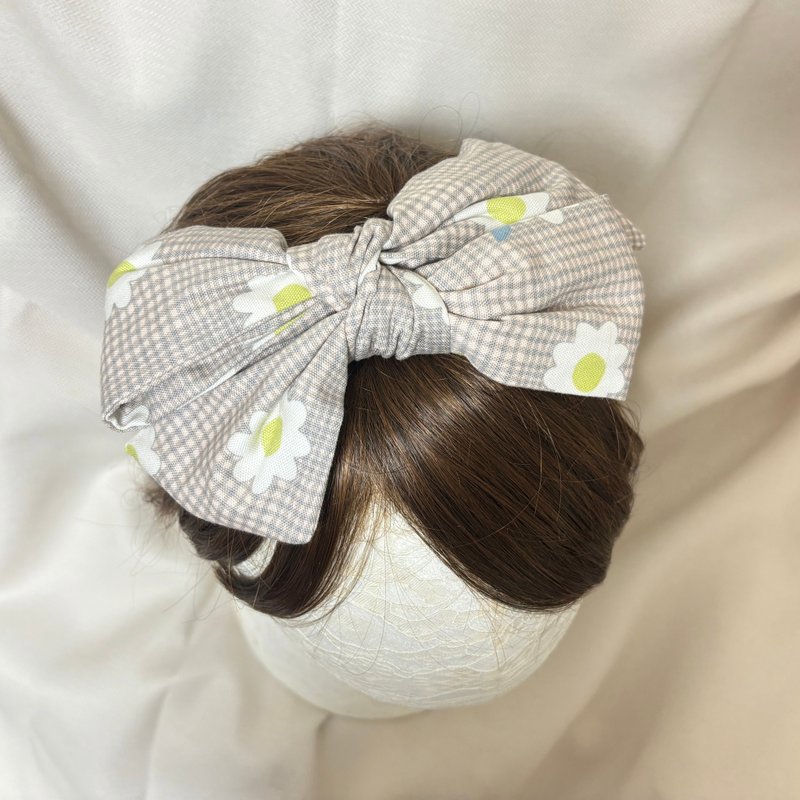 Cute cotton plaid | intertwined bow headband - Hair Accessories - Cotton & Hemp Pink