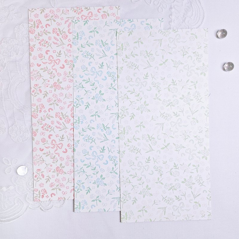 flower ribbon - Background paper No.1 - 貼紙 - 紙 