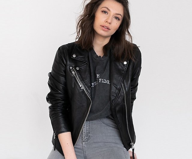 CL CHARLIN Asymmetric Casual Pinkoi Jacket-Black & - Germany Classic Functional GIPSY] Leather Women\'s Zipper Shop Knight - PGGW14 Jackets