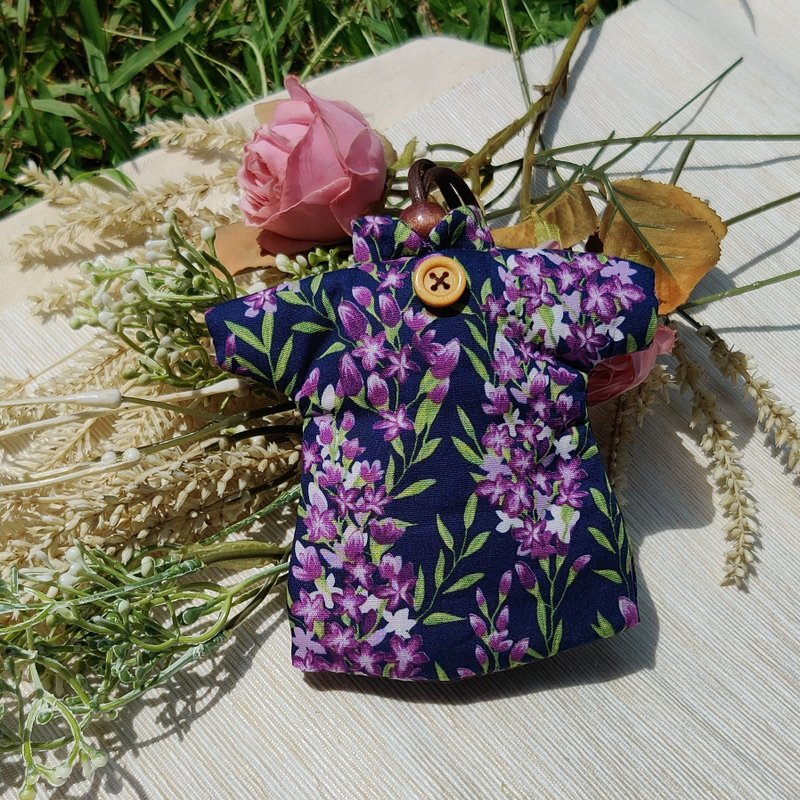 [Cloth items] Jade patchwork handmade-cotton key bag/romantic wisteria flower - Keychains - Cotton & Hemp Purple