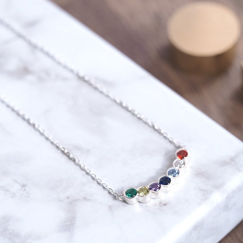 Rainbow 虹のアーチ ネックレス シルバー925 - ネックレス - 金属 多色