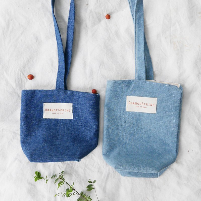 Daning bag - กระเป๋าถือ - ผ้าฝ้าย/ผ้าลินิน สีน้ำเงิน