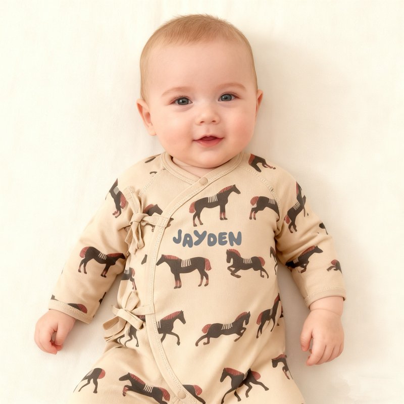 刻乳名2026馬年新生兒蝴蝶衣 babymurmur - 彌月禮盒 - 棉．麻 