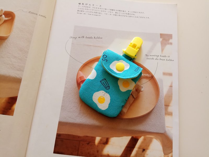 [Shipping within 5 days] Blue/Yellow Poached Egg Moon Gift Peace Talisman Bag Peace Blessing Bag - ผ้ากันเปื้อน - ผ้าฝ้าย/ผ้าลินิน สีน้ำเงิน