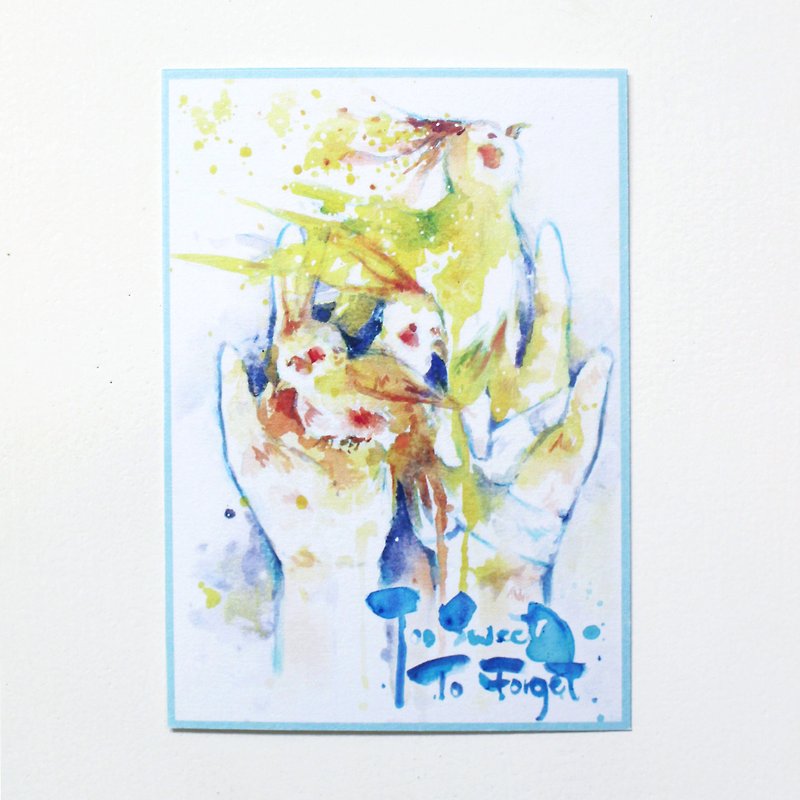 Alice Hobbey Too Sweet To Forget Double-sided Watercolor Illustration Postcard Postcard - การ์ด/โปสการ์ด - กระดาษ หลากหลายสี