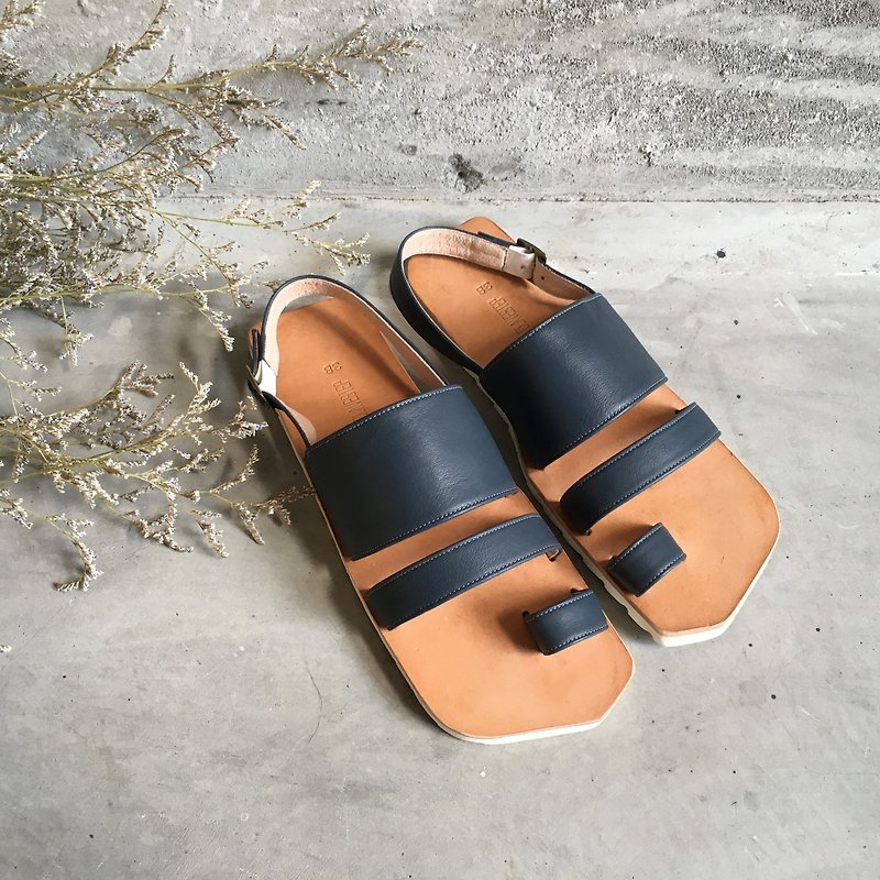 CLAVESTEP XIII Sandals - Leather Sandals - thirteen - Deep Blue - Women's Casual Shoes - Genuine Leather Blue