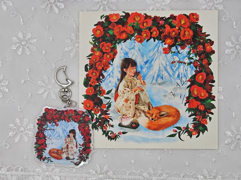 Tsubaki girl keyring - 鑰匙圈/鑰匙包 - 壓克力 
