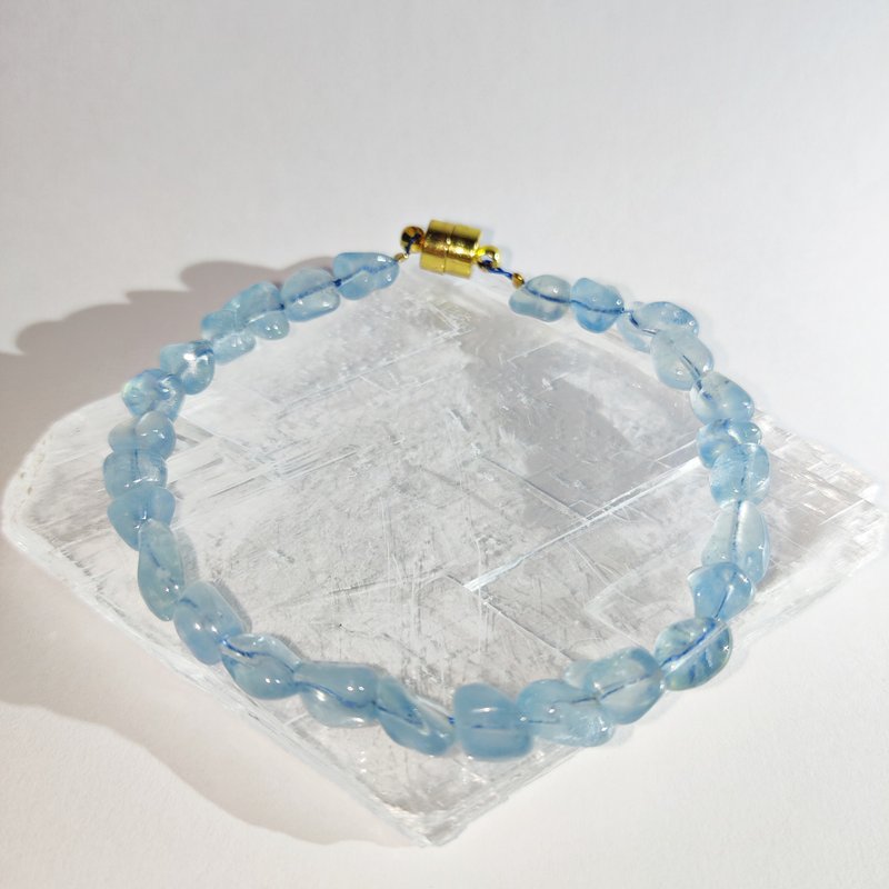 巴西 5x8 mm 海藍寶 手串 - 手鍊/手環 - 水晶 藍色