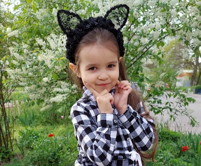 Baby girl cat ears sales headband