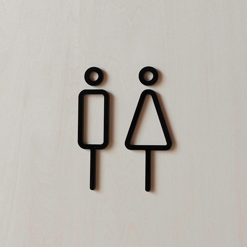 MOHEIM RESTROOM SIGN Men's and Women's Logo Black - Other - Plastic Black