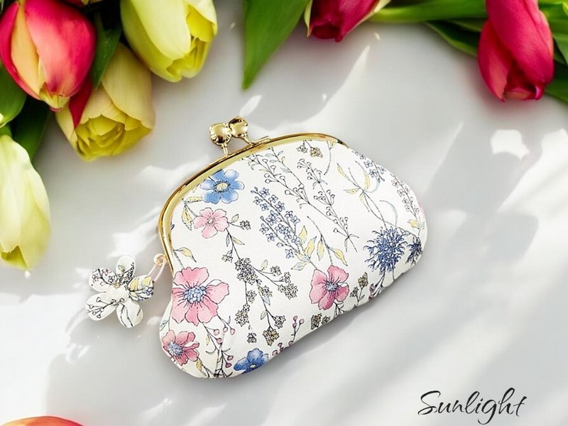 Sunlight Alley Warm Handmade Products - Classic Temperament Garden Series Zimu Gold Bag Coin Purse Cosmetic Bag - กระเป๋าใส่เหรียญ - ผ้าฝ้าย/ผ้าลินิน 