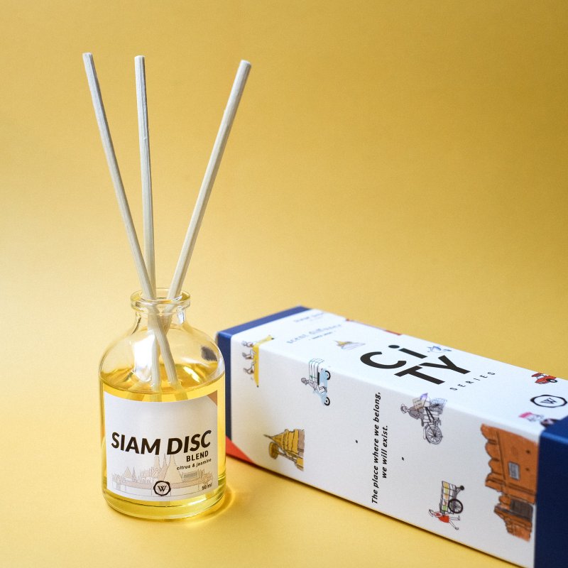 Scented Room Diffuser Set Siam Disc Blend City Series | Citrus & Jasmine - 香氛/精油/擴香 - 玻璃 透明