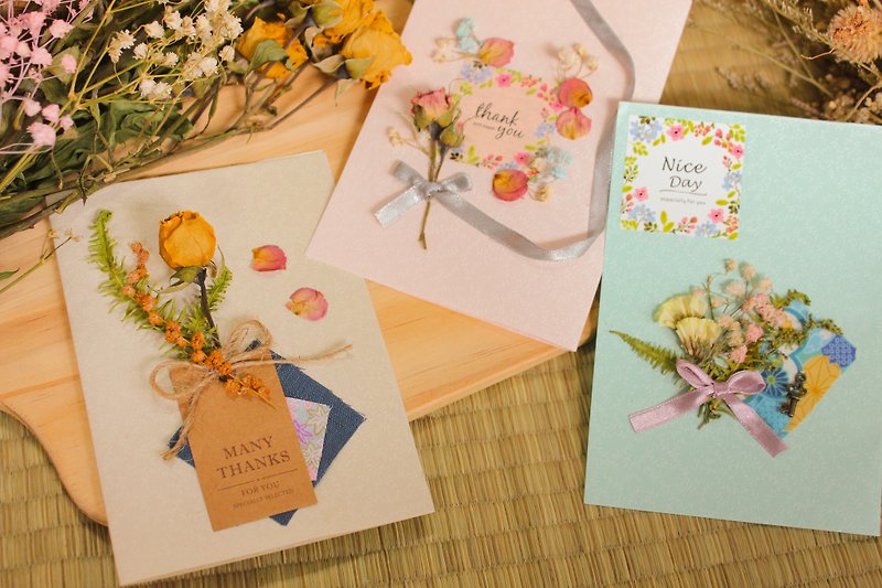 Now until 5/14 full goods over one thousand gift that is a pure hand-made dried flower card - การ์ด/โปสการ์ด - กระดาษ หลากหลายสี