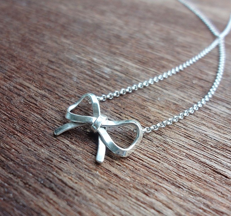 Princess bow / Silver Necklace - Necklaces - Other Metals Silver