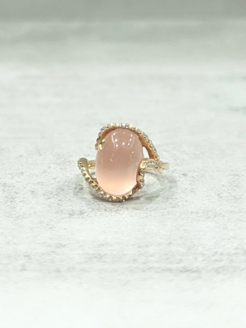 天然粉晶鑽石戒指 6.68克拉 玫瑰金 粉色水晶 南非鑽石 9K - 戒指 - 水晶 