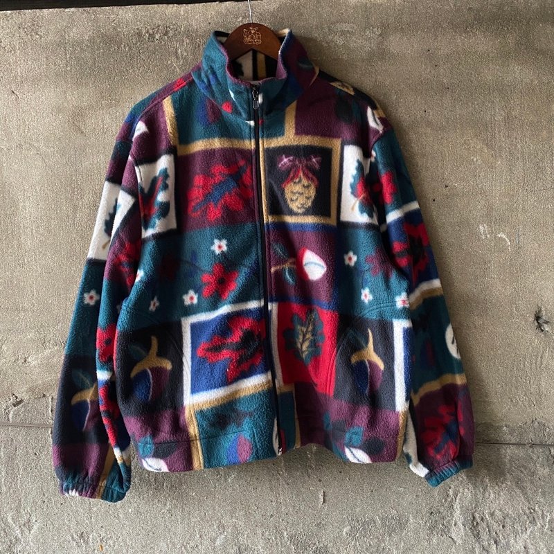 --Vintage--Christmas atmosphere polar fleece jacket fleece - Men's Coats & Jackets - Other Materials Multicolor