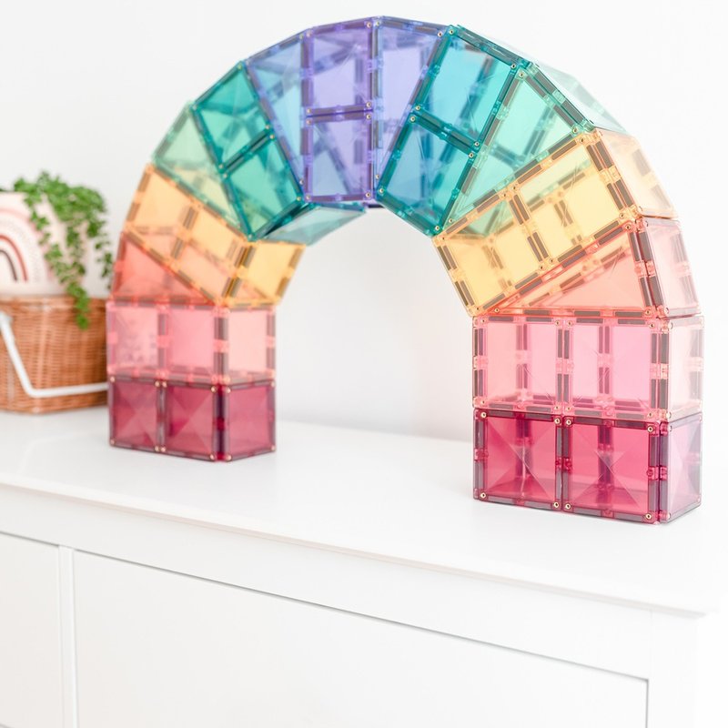 Connetix pastel magnetic building blocks - pastel advanced creative group (120pc) - ของเล่นเด็ก - พลาสติก 