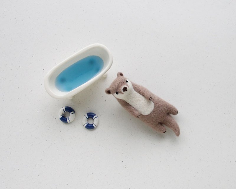 Leyang·Hot Fun Wool Felt Material Pack-Healing Cute Otter - เย็บปัก/ถักทอ/ใยขนแกะ - ขนแกะ 